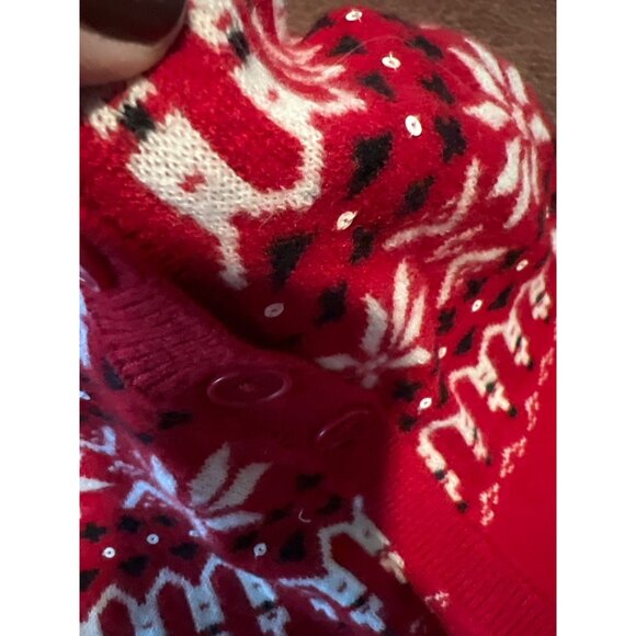 Talbots Red White Fair Isle Nordic Lambswool Blend Sweater Size M - Picture 5 of 7